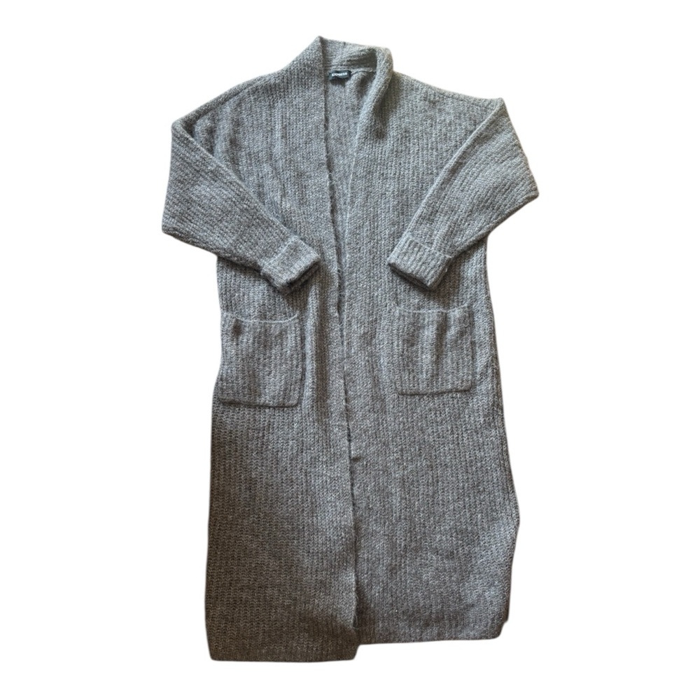 Express Extra Long Knit Duster Cardigan size medium light brown/ oatmeal